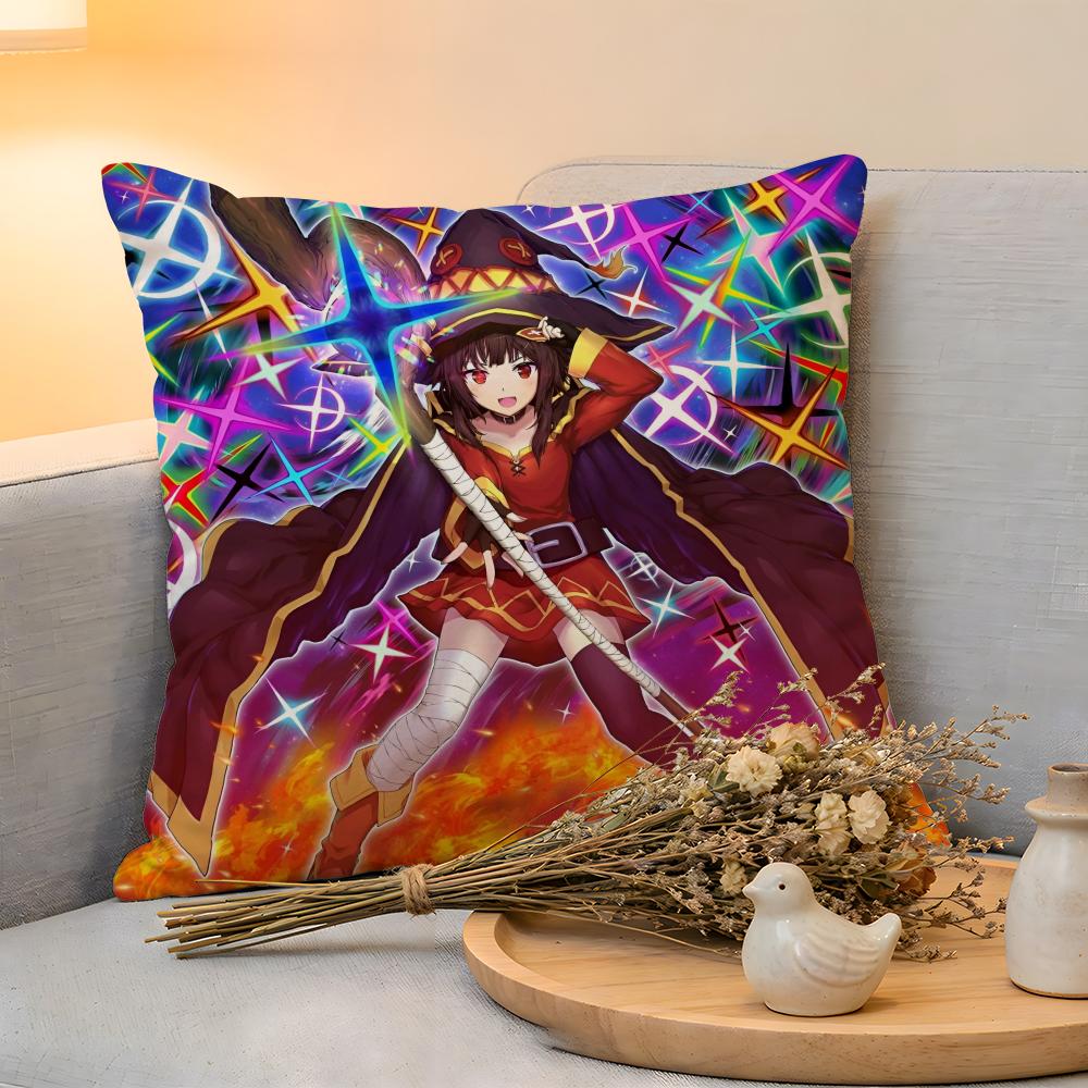 Cushion Cover  Linen  SkinFriendly Soft Decorative Case For Sofa Home Decor Hot Anime KKonoSuba MMegumin Pillow cover