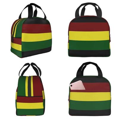 Rasta Flag Rasta Stripe Insulated Lunch Bag for Women Office Cooler Thermal Food Box Tote Portable Lunch Boxes Container