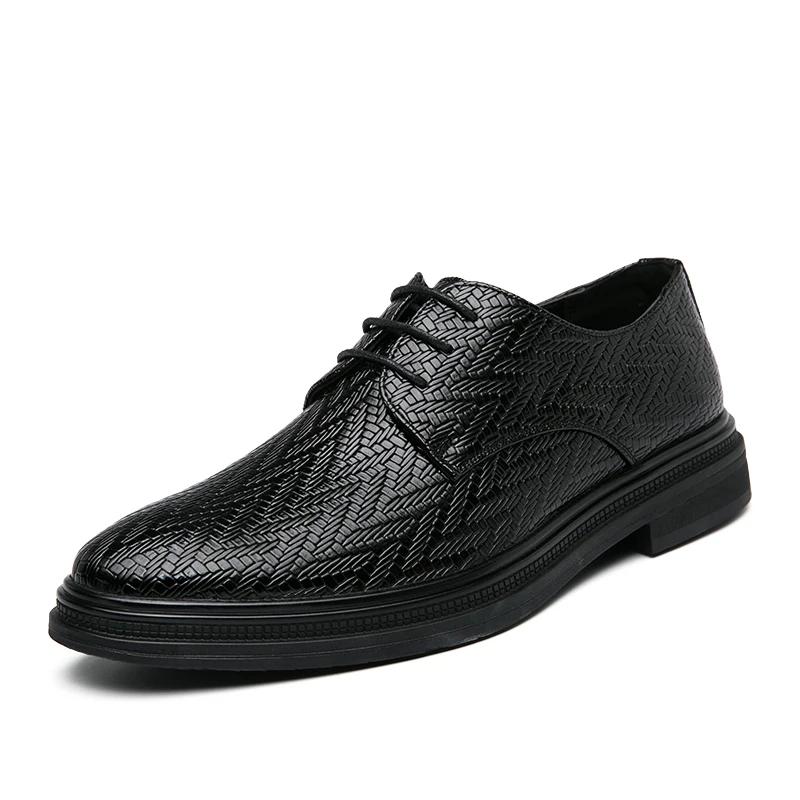 

Fashion Designer Brand Men s Leather Casual Shoes for Office Interviews Versatile Business Shoes Outdoor Commuting Men s Work Shoes 44 чёрный