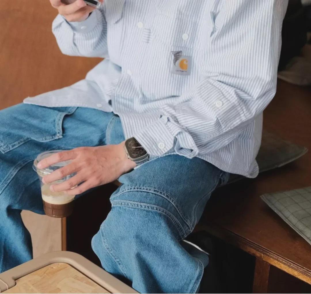 

CARH Hart Непобедимая Полосатая Повседневная Рубашка Свободного Кроя для Пары XL