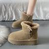 Fleece high-top snow boots for women 2025 winter new student ins Korean version of thermal casual shoes platform cotton shoes 902
