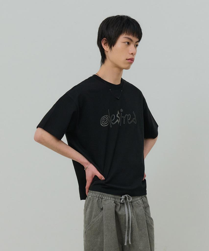 Desiledeu Front Graphic Crop Short Sleeve T-Shirt-Fbsk5805D03