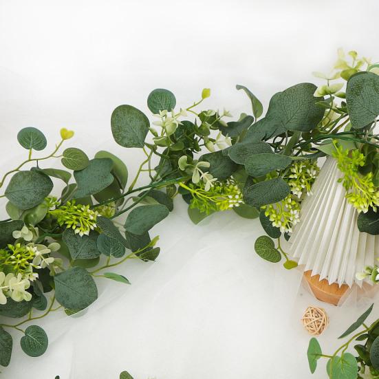 6FT Artificial Eucalyptus Garland Fake Eucalyptus Leaves Greenery Garland Faux Hanging Plants Vines for Wedding Backdrop Arch Wall Decor