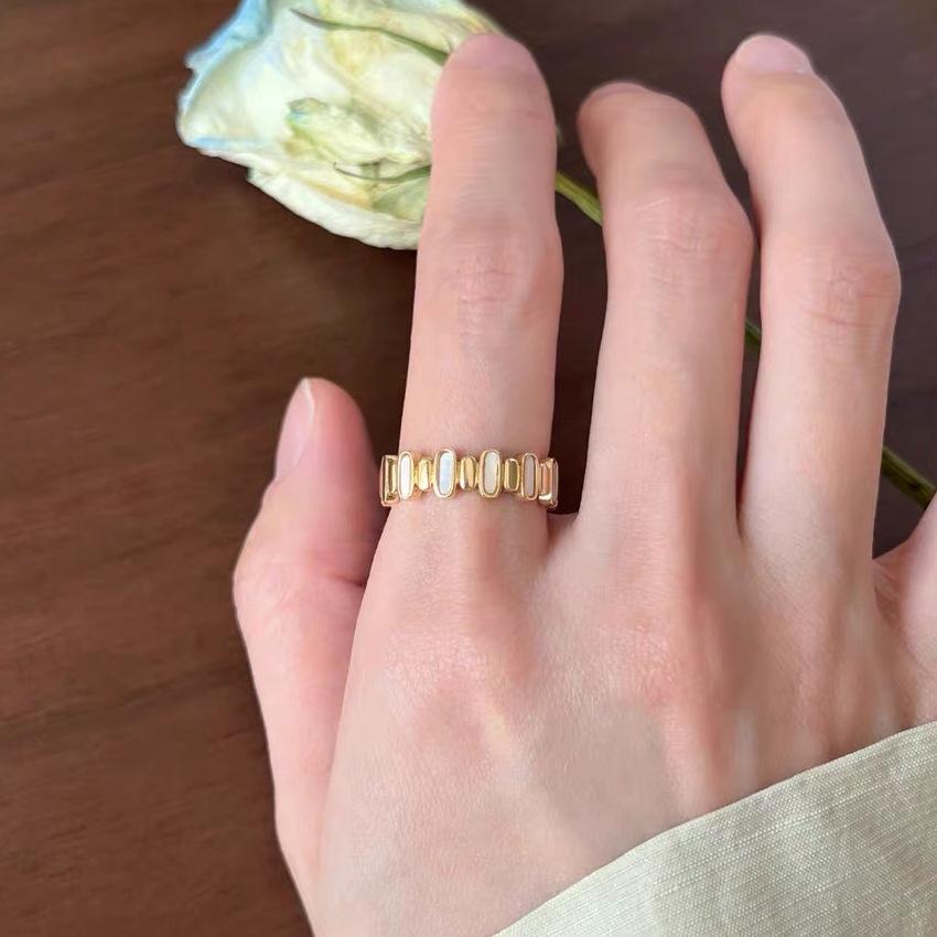 Emaille Tropfglasur Schmetterling & Perlmutt Silberring - Eleganter, Nicht-Verblassender Damenschmuck