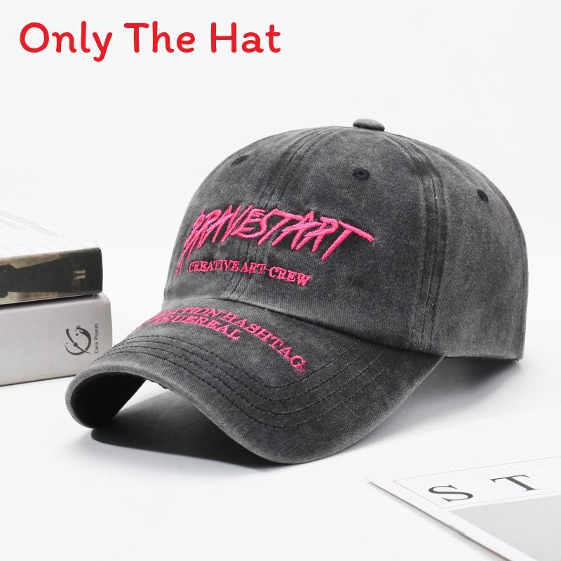 Cotton Baseball Cap With Embroidered Letters Sunshade Adjustable For Spring Summer Men Women