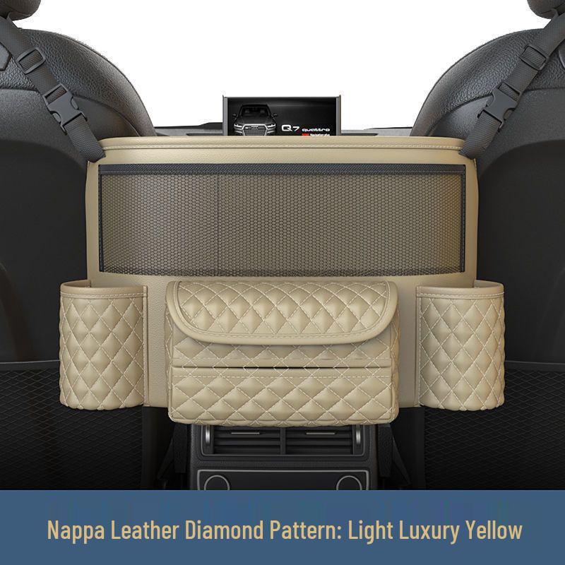 Car Seat Back Organizer & Trunk Storage Bag with Tissue Holder