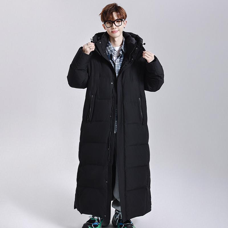 

Новые осенне-зимние парные длинные куртки ниже колена для мужчин и женщин, свободные повседневные теплые куртки S