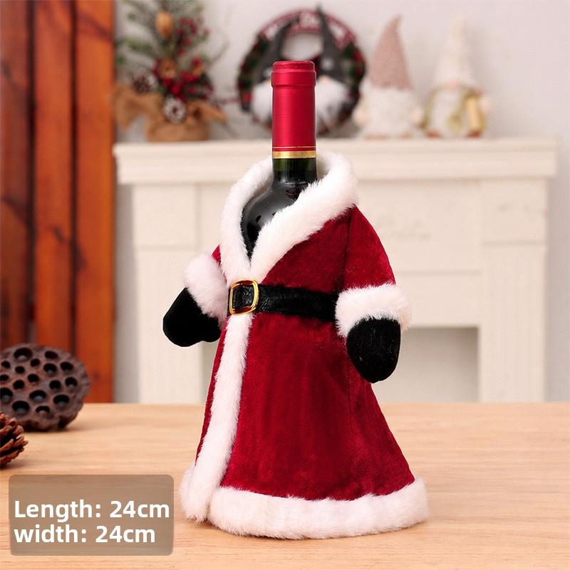 New Christmas Red Wine Set for Christmas Dress Wine Bottle Cover, Christmas Skirt Wine Bottle Decoration Creative Wine Bag