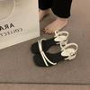 2025 Spring and Autumn New Roman Sandals Women's Open-toed High Heels Mezzanine Sandals French Niche Design Fairy