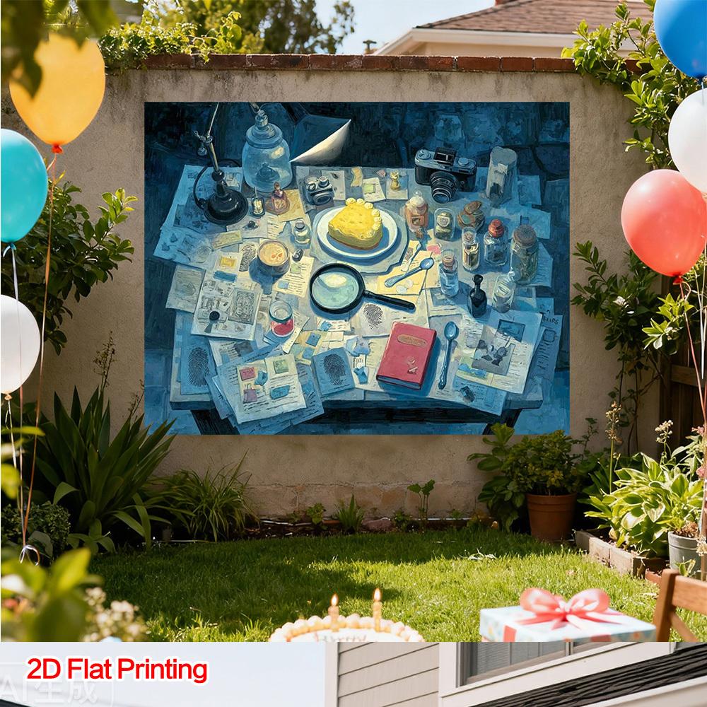 2D plane 1 piece per pack. 2D plane printed detective messy desk photography background cloth.PMJ