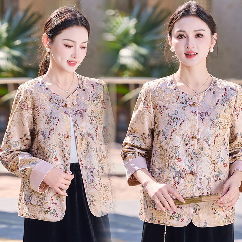 Women's Spring & Autumn 2026 Lapel Jacket for Middle-Aged & Elderly - New Loose, Stylish Design