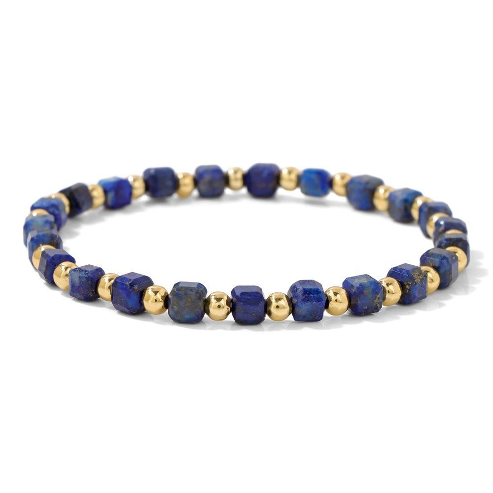 Faceted Natural Stone Lapis Lazuli Tiger Eye Bracelets Boho Square Cube Bracelet Energy Jewelry