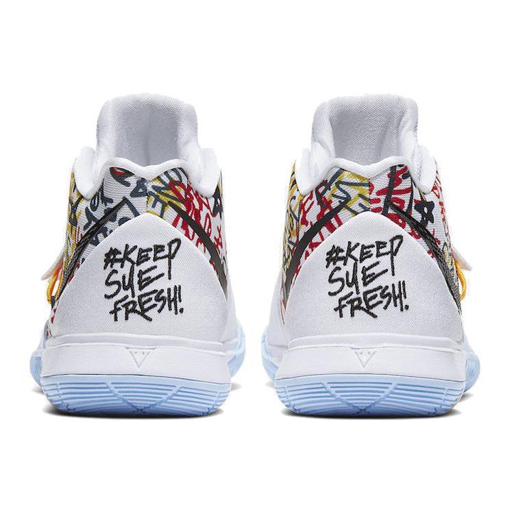 Nike Kyrie 5 Mantieni Sue Fresco Antiscivolo Ammortizzazione Mid-top Scarpe da Basket Graffiti Unisex CW4403-100