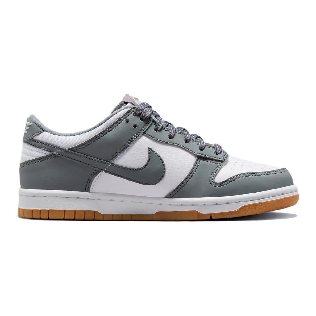 Nike Sneaker Dunk Low GS Grigio Riflettente Bambini Bianco Light-Iron-Ore Gomma-Marrone-Chiaro FV0374-100