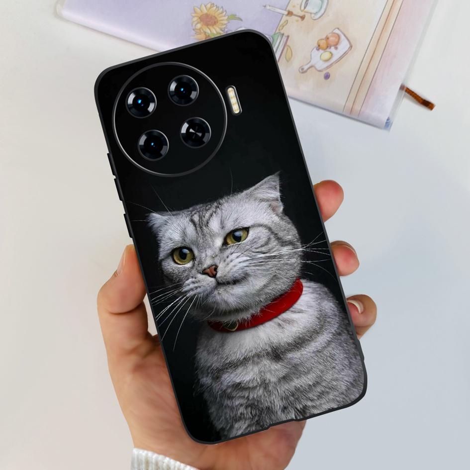 Für Tecno Spark 20 Pro+ KJ7 Hülle 2024 Süßes Herz Dinosaurier Cartoon Stoßfest Weiche Hülle Für Tecno Spark 20 Pro Plus Etui Funda