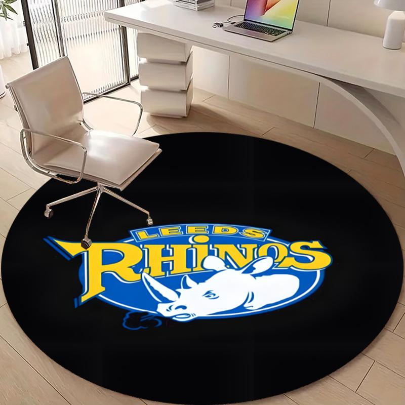 Personalized Leeds Rhinos Round Chair Office Rug - Perfect for Mat, Office Chair & More - Ideal Gift for Birthdays and Holidays