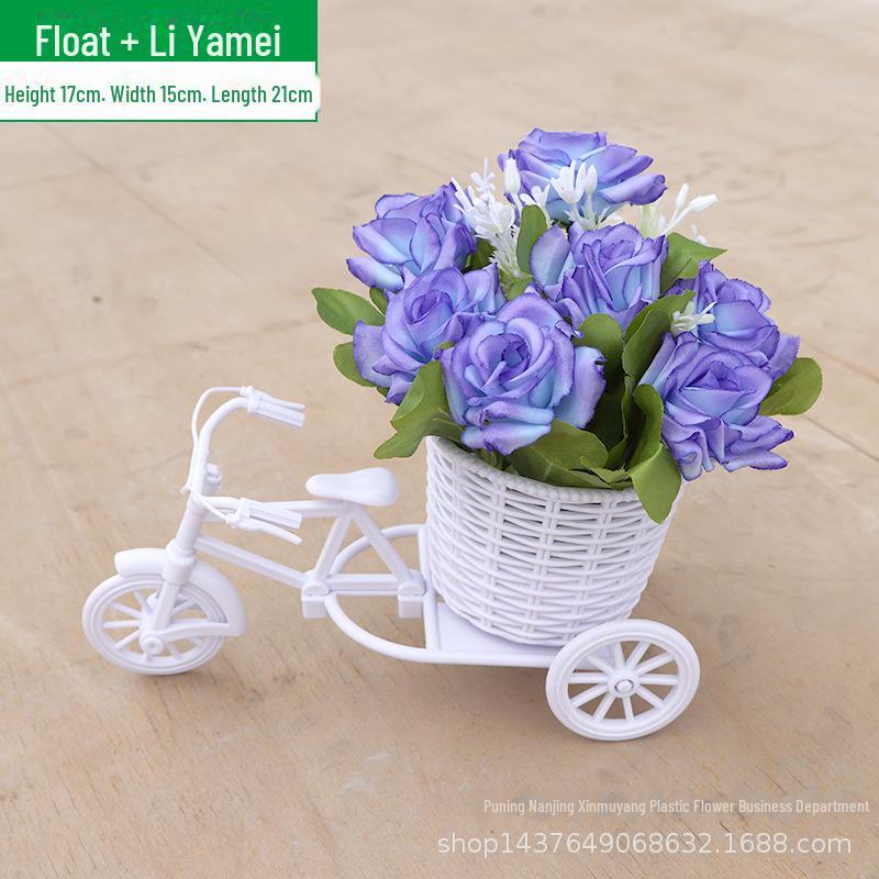 ოთახის ხელოვნური ყვავილების ნაკრები: პატარა ქოთნის ორნამენტები სახლისა და მანქანის დეკორაციისთვის