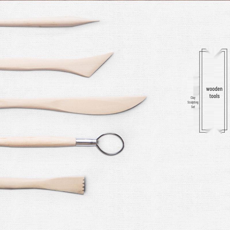 24-Piece Ceramic & Polymer Clay Sculpting Tool Set: Modeling Knives, Ball Rods, Wheel Throw Tools & More