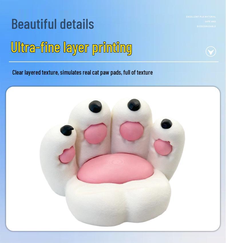3D Cat Paw Phone Holder: Creative Desktop Ornament & Stress-Relief Craft