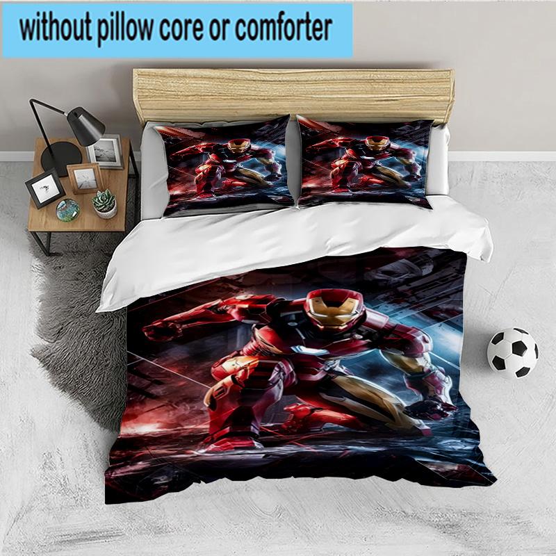 Iron In Action 3PCS Bedding set,Ideal for 1pc Duvet Cover And 2pcs Pillowcases Perfect for Fan gift,Ideal for Bedroom, Dormitory