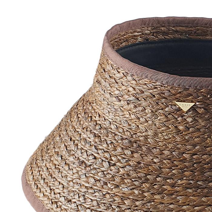 Kaliseumontapone Becky Raffia Visor Sun Cap Straw Hat