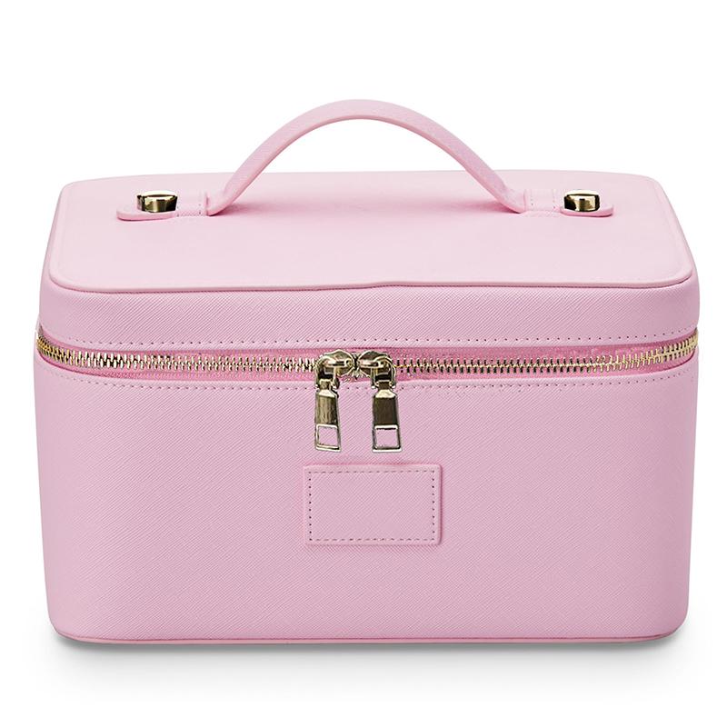 Large Capacity Makeup Bag Portable Fashion PU Leather Handheld Cosmetic Case Solid Color Travel Outdoor Storage Cosmetic Bags