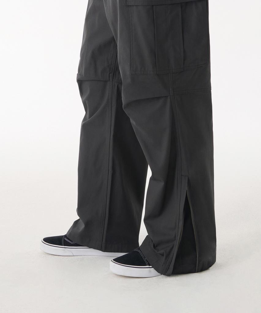 MUSINSA STANDARD Cotton Wide Side Zipper Cargo Pants [Dark Gray]