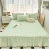 Solid color embroidery thickened bed skirt clipped with cotton soft and vertical elegant without deformation bed skirt