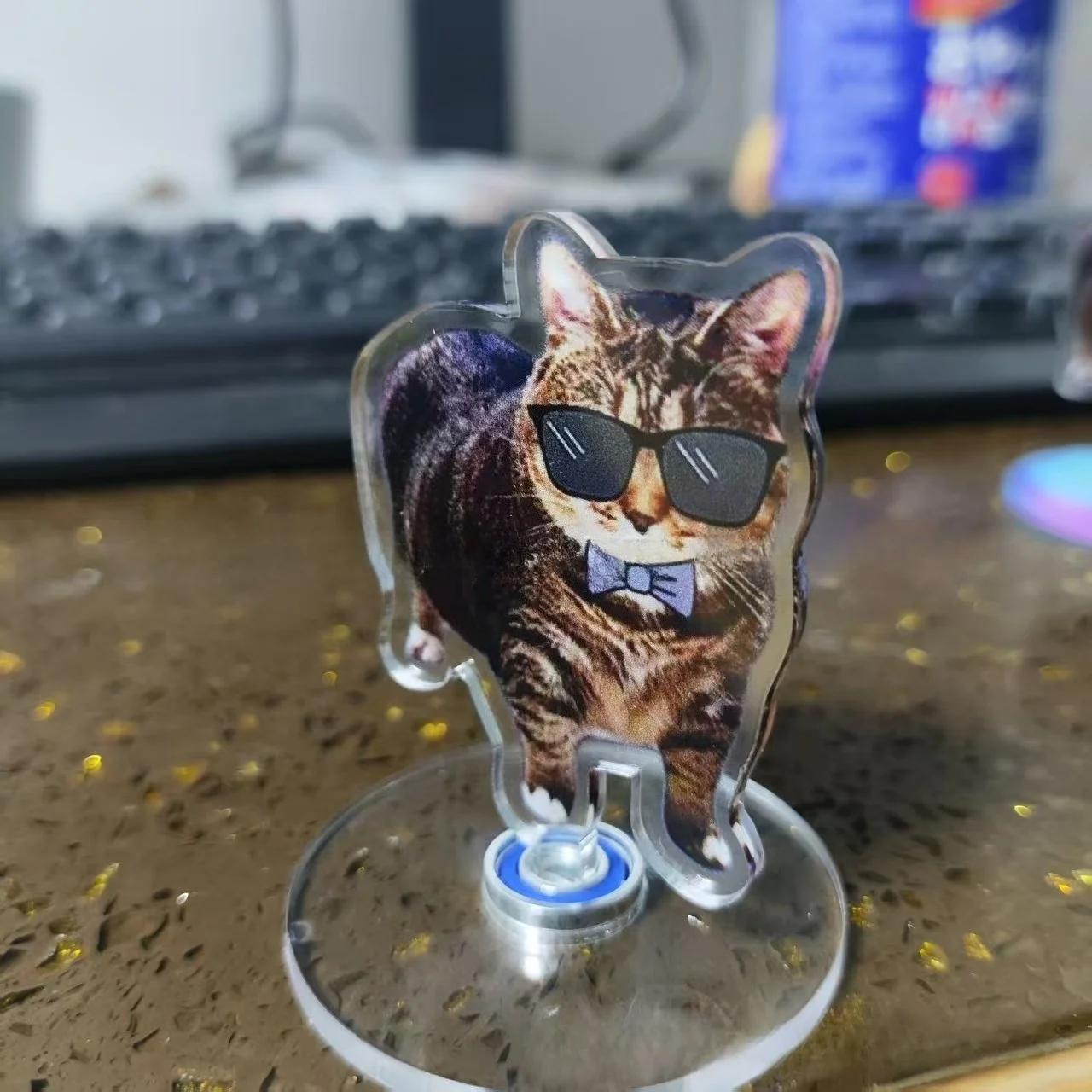 

Cute Cat NEW Pattern Acrylic 360° Rotating Kitten Stands for Desk Decoration Home Decor Car Motorcycle Kids Adults Gifts 5cm
