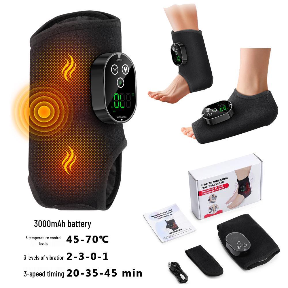 Ankle & Foot Electric Vibration Massager with Heating & Hot Compress for Home Therapy