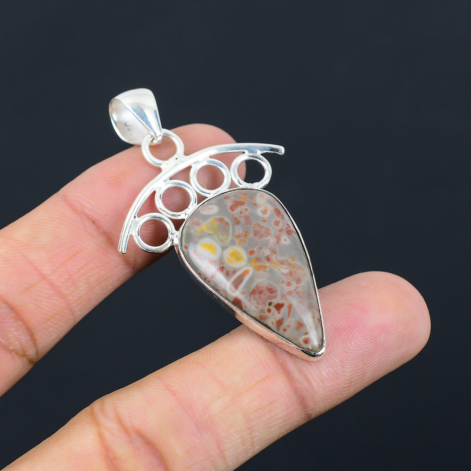 Pear Sunflower Blister Gemstone 925 Silver Wife Boho Wedding Anniversary Pendant