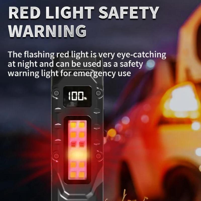 Portable Flashlight 1000 Lumens USB Rechargeable Tactical Flashlight Waterproof Led COB Work Light for Camping Emergency Household Use