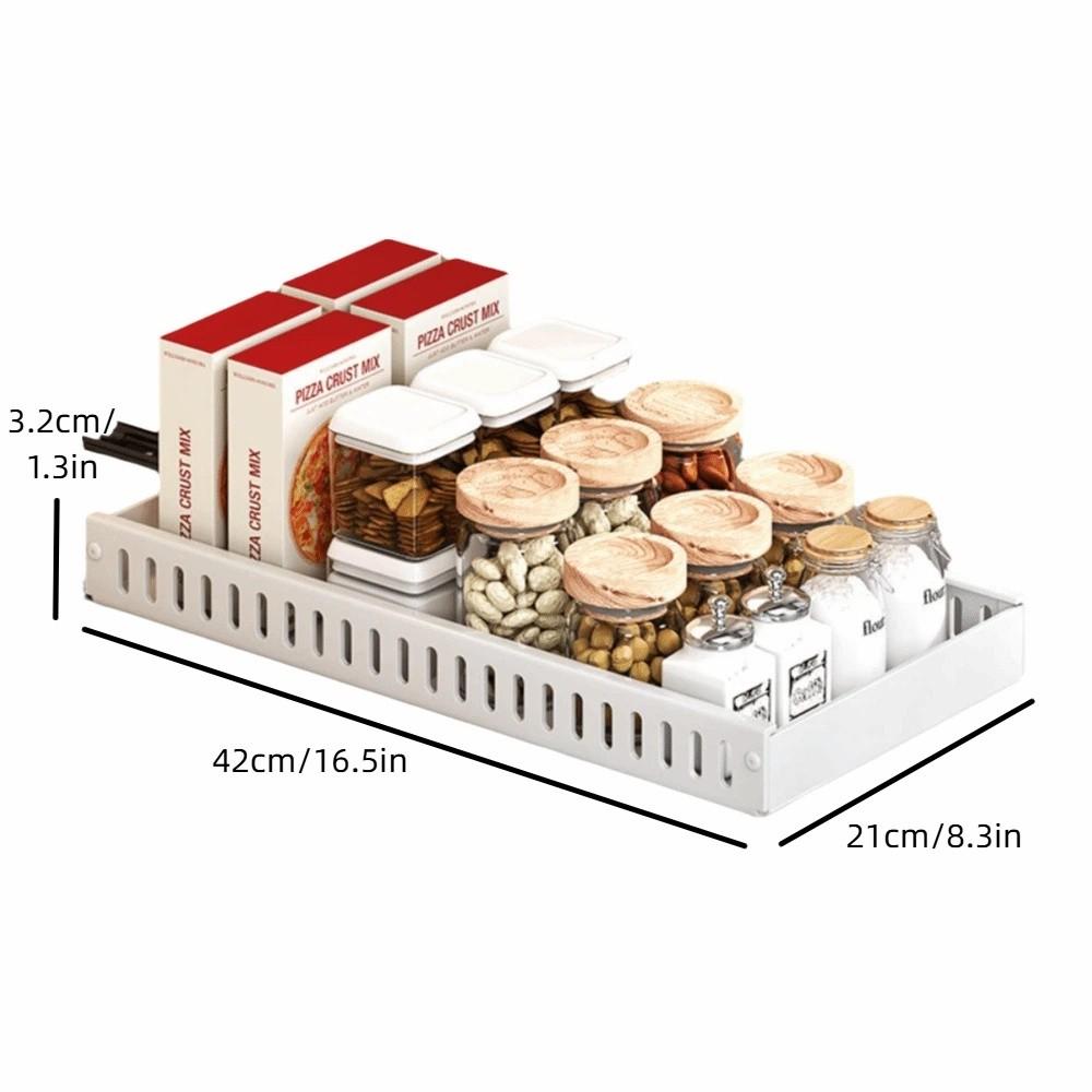 Multifunctional Pull Out Pan Rack Adjustable Dividers Kitchen Storage Rack  Kitchen Storage White pull-out shelf