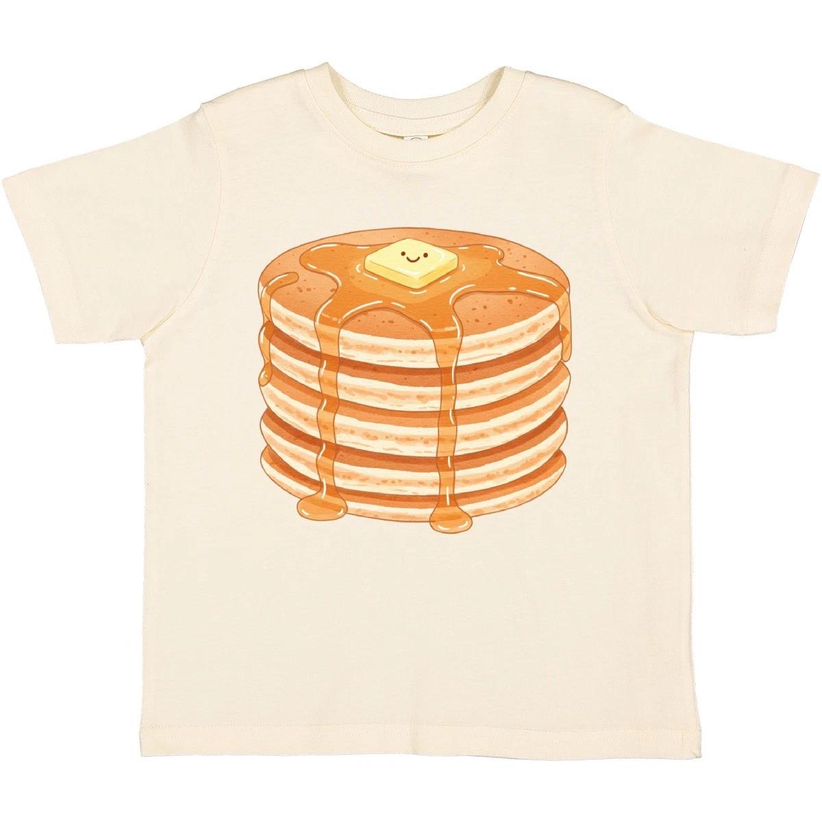 Inktastic Happy Kawaii Pancakes Toddler T-Shirt Food Breakfast Syrup Butter Kid 160