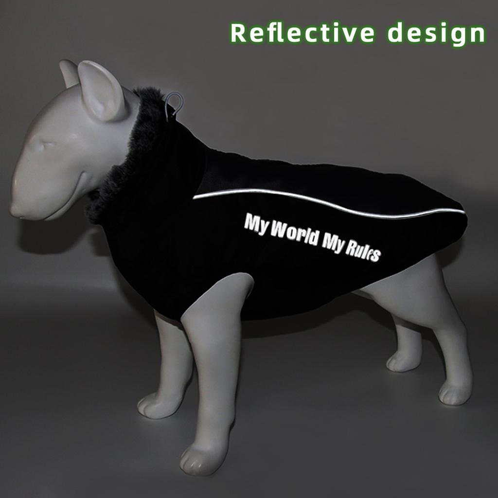 Reflective Dog Vest For Walking At Night Waterproof Dog Coat Winter Dog Clothes Jacket Pet Dog Coat With Harness