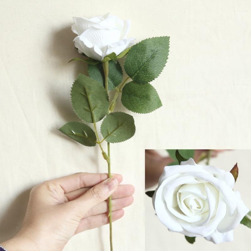 5 Pcs Artificial Flowers Silk Rose Long Stem Bouquet for Wedding Home Decoration Fake Flowers DIY Wreath Supplies Accessories