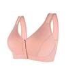 New glossy middle-aged and elderly bra front buckle underwear women's soft cotton vest large size steel-free underwear women's