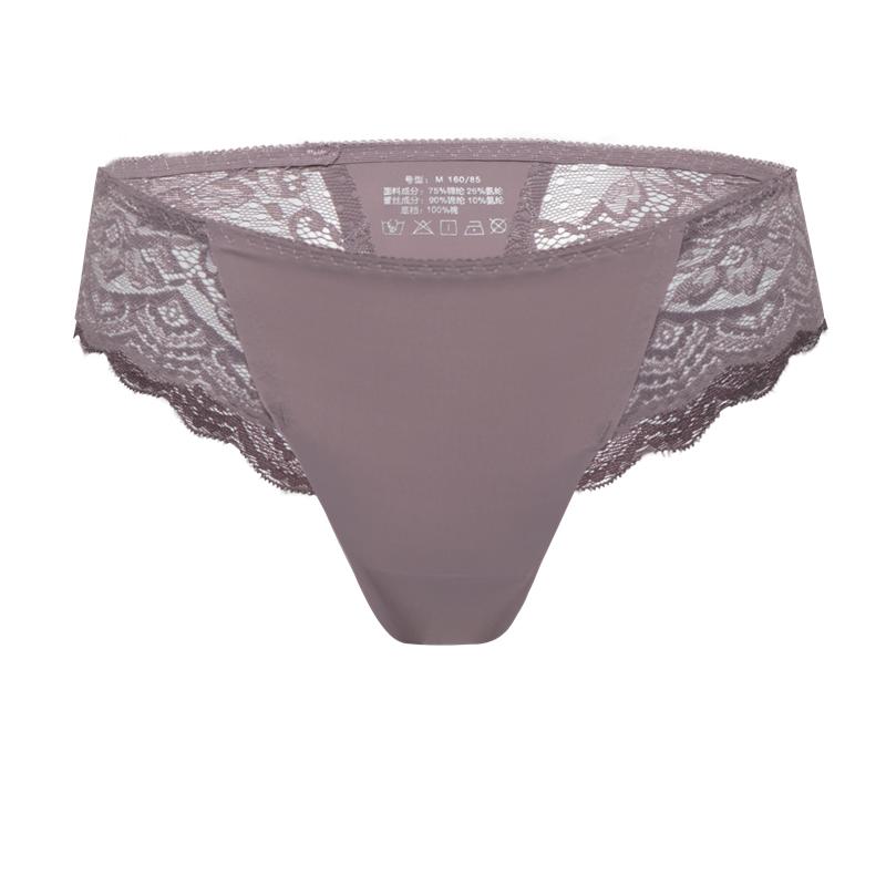 

Женские бесшовные кружевные стринги, сексуальные однотонные трусики, удобное женское нижнее белье M