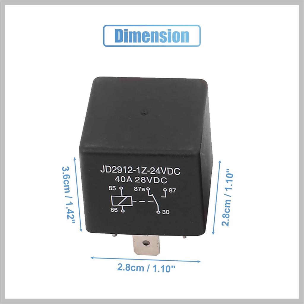 5pcs JD2912-1Z-24VDC 5 Pin 40A 28VDC DC 24V Universal Car Vehicle Motor Fuse Relay Switch Power Replacement Car Parts