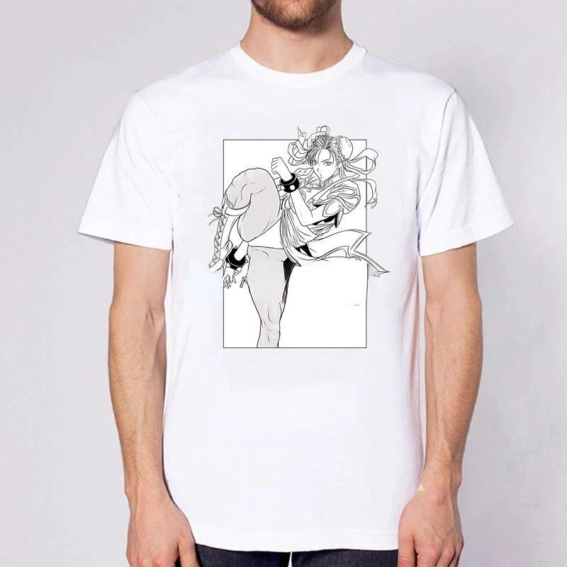 Street Fighter Chun Li Print T-Shirt Fashion Street Style Unisex Women Funny Tshirt Short Sleeve Summer Tops Harajuku Streetwear