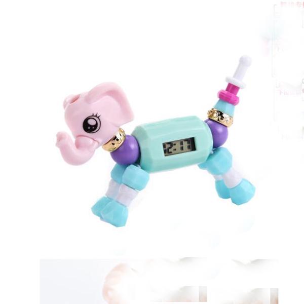 

Часы/ браслет трансформер для детей peach - elephant