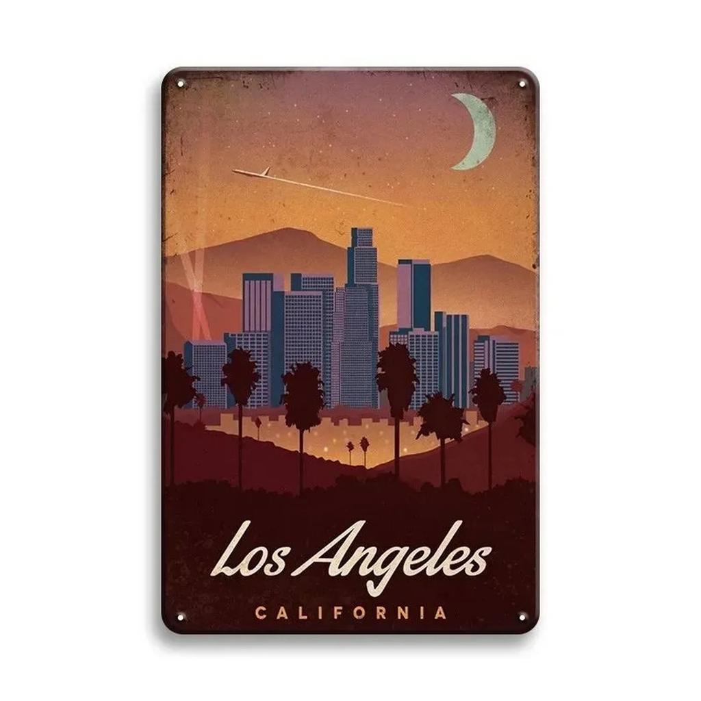 Metal Tin Signs Paris New York Wall Decoration Plaque Vintage Art Poster Iron Painting for Man Cave Home Cafe Garden Club Bar