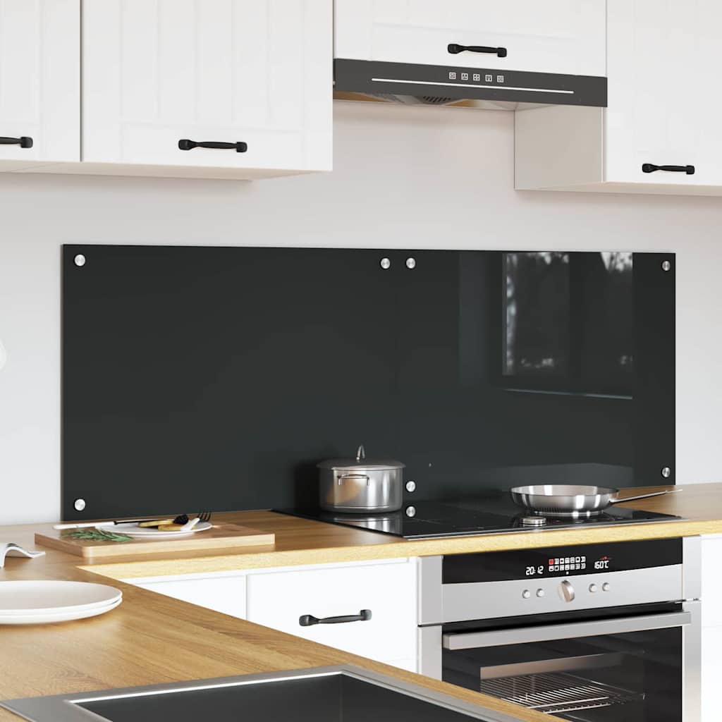 Kitchen Splashback 2 pcs Dark Grey 70 x 50 cm Tempered Glass