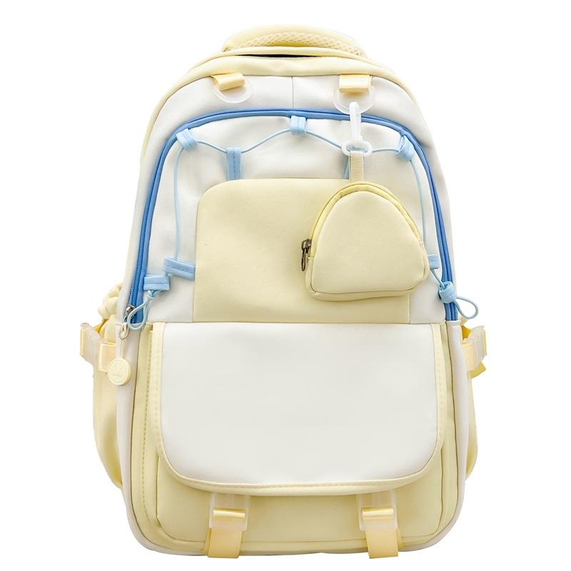 Schoolbag New Fashion Versatile Simple Shoulder Cute Backpack Lightweight Trend Large Capacity School Season Backpack