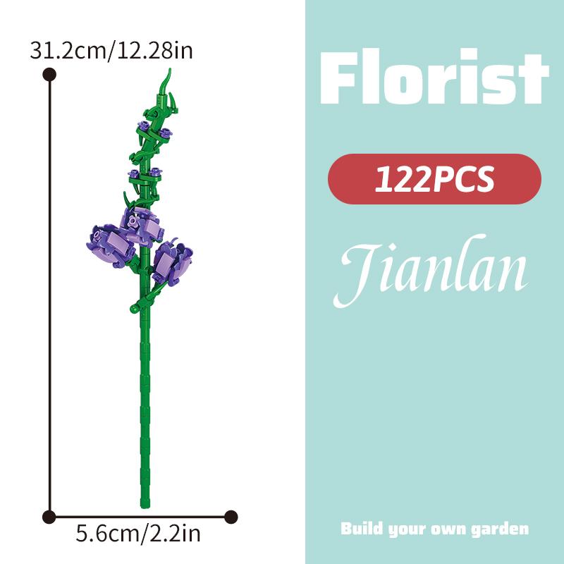 Children's Puzzle Small Particle Patchwork Wooden Flower Simulation Wooden Flower Patchwork Home Decoration Model