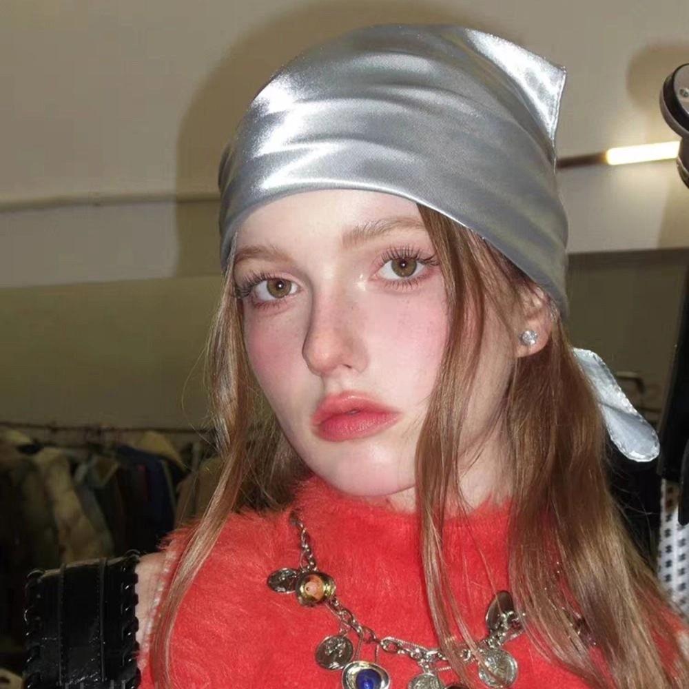 Square Y2k Print Turban Soft Punk Bandana Elegant Leopard Print Hair Scarf  Outdoor