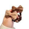 Chouchous à cheveux nœud papillon cœur couleur unie kaki café en peluche femmes filles élastiques haute élasticité chouchous pour queue de cheval