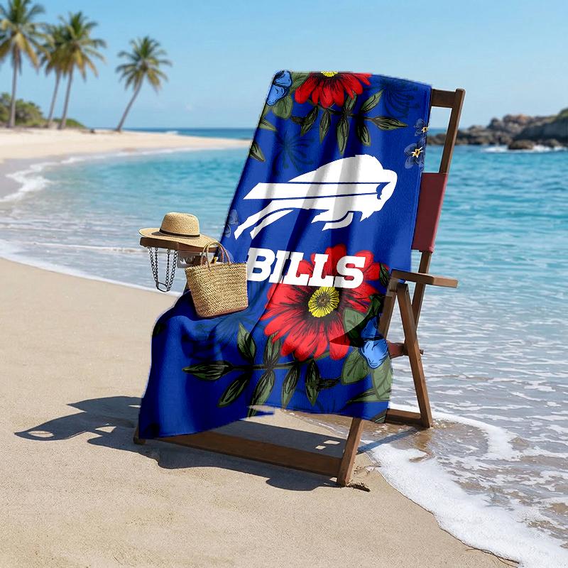Bills Team Fashion Beach Towel: Ideal for Summer Adventures Soft, absorbent and quick drying suitable for swimming and bathing