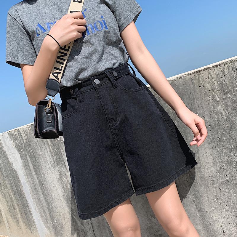 Summer Denim Shorts High Waist Denim Wide Leg Pants Women