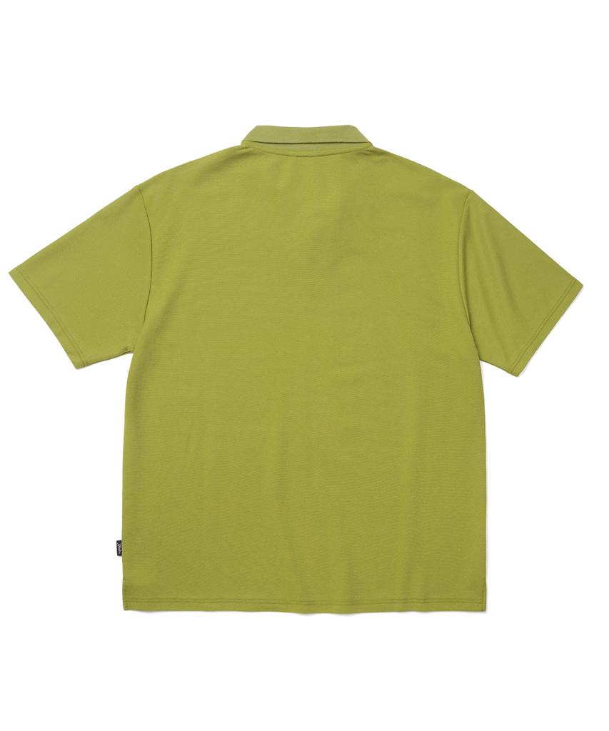 YALE Quick Dry Slit Neck Polo Shirt_Olive